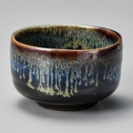 山万 黒ブルー抹茶碗  43423-319 1個（ご注文単位1個）【直送品】