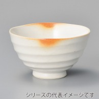 山万 火色志野　うす彫りろくべ型茶碗　小  44530-559 1個（ご注文単位1個）【直送品】