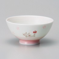 山万 リボン猫　PK茶碗  44937-199 1個（ご注文単位1個）【直送品】