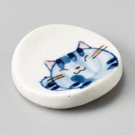 山万 元気猫　丸箸置　青  45308-519 1個（ご注文単位1個）【直送品】