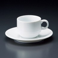 山万 白磁　105　スタックコーヒー碗皿  71515-409 1個（ご注文単位1個）【直送品】