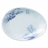 山万 青磁　上絵山水　楕円皿　小  75541-449 1個（ご注文単位1個）【直送品】