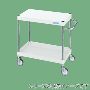 サカエ CSパールワゴン　軽量タイプ　2段　直進安定金具付 ナイロンウレタン車　パールホワイト CSP-6062LYNUW 1台（ご注文単位1台）【直送品】