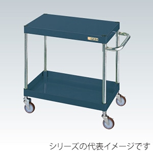 サカエ CSパールワゴン　軽量タイプ　2段　直進安定金具付 ナイロンウレタン車　ダークグレー CSP-6062LYNUD 1台（ご注文単位1台）【直送品】