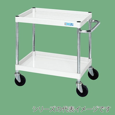 サカエ CSパールワゴン　中量　2段 ゴム車　パールホワイト CSP-9062W 1台（ご注文単位1台）【直送品】