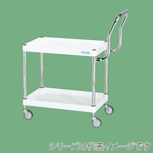 サカエ CSパールワゴン　軽量取手ハイタイプ　2段 ナイロンウレタン車　パールホワイト CSP-7562LHTNUW 1台（ご注文単位1台）【直送品】