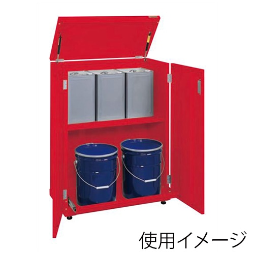 サカエ 一斗缶保管庫　一斗缶・ペール缶兼用タイプ　固定式 レッド KU-ITKC 1台（ご注文単位1台）【直送品】