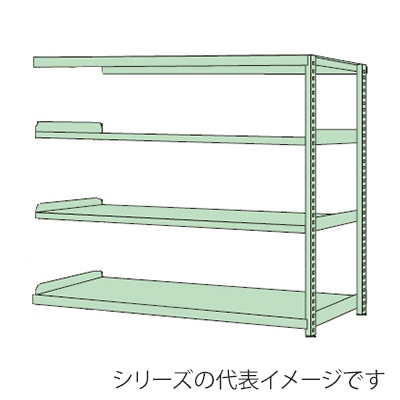 サカエ RKラック　連結　4段 間口1500mm　グリーン RKN-5624R 1台（ご注文単位1台）【直送品】