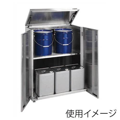 サカエ 一斗缶保管庫　ペール缶兼用タイプ　固定式　2段 SUS430 SU4-ITKA 1台（ご注文単位1台）【直送品】