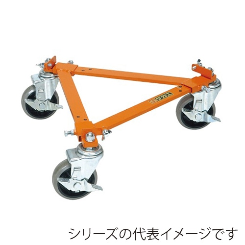 サカエ スチールドラムキャリー　H147mm ナイロンウレタン車　オレンジ DRC-1 1台（ご注文単位1台）【直送品】