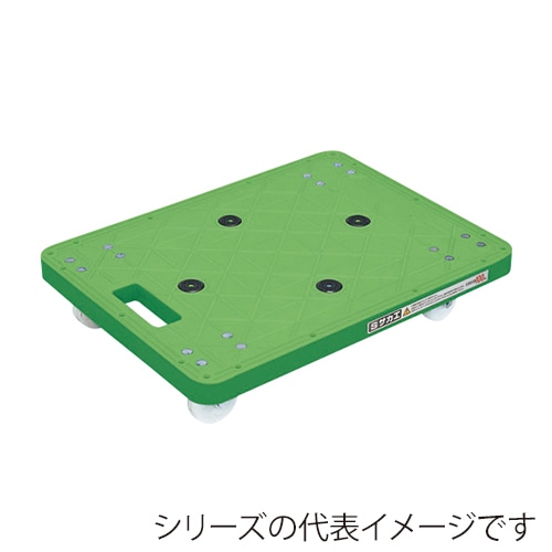 サカエ 樹脂台車　4輪自在 ナイロン車　グリーン SC-400NG 1台（ご注文単位1台）【直送品】