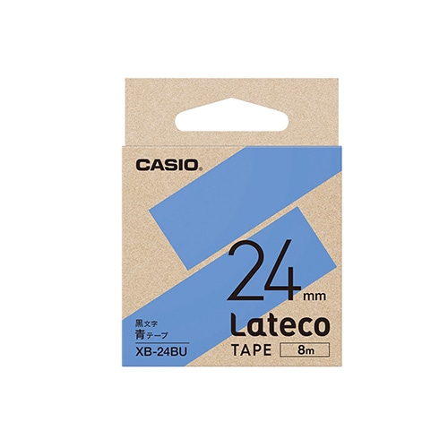 カシオ ラベルライターLateco用テープ  青 XB-24BU ［黒文字 /24mm幅］ XB24BU 1個（ご注文単位1個）【直送品】