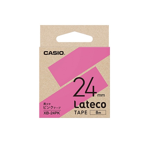 カシオ ラベルライターLateco用テープ  ピンク XB-24PK ［黒文字 /24mm幅］ XB24PK 1個（ご注文単位1個）【直送品】