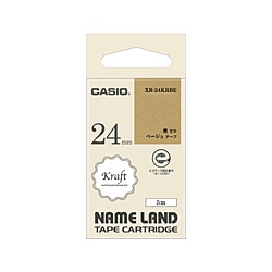 カシオ ラベルライターNAME LAND用テープ  ベージュ XR-24KRBE ［黒文字 /24mm幅］ XR24KRBE 1個（ご注文単位1個）【直送品】