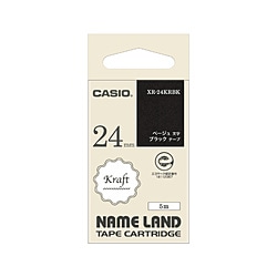 カシオ ラベルライターNAME LAND用テープ  黒 XR-24KRBK ［ベージュ文字 /24mm幅］ XR24KRBK 1個（ご注文単位1個）【直送品】