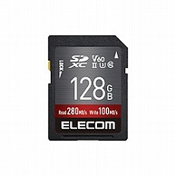 エレコム SDカード SDXC 128GB Class10 UHS-II U3 V60 最大転送速度280MB/s 防水 IPX7準拠 4K動画に最適 データ復旧サービス付 SD カード   MF-FS128GU23V6R ［128GB］ MFFS128GU23V6R 1個（ご注文単位1個）【直送品】