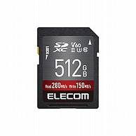 エレコム SDカード SDXC 512GB Class10 UHS-II U3 V60 最大転送速度280MB/s 防水 IPX7準拠 4K動画に最適 データ復旧サービス付 SD カード   MF-FS512GU23V6R ［512GB］ MFFS512GU23V6R 1個（ご注文単位1個）【直送品】