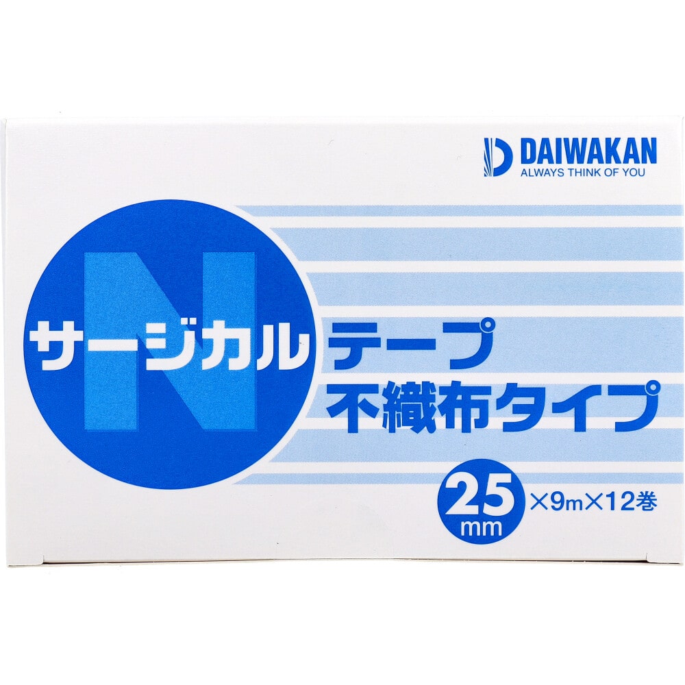 大和漢　サージカルテープ 不織布タイプ 25mm×9m×12巻入　1パック（ご注文単位1パック）【直送品】