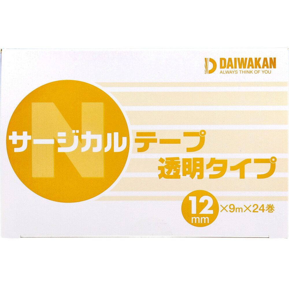 大和漢　サージカルテープ 透明タイプ 12mm×9m×24巻入　1パック（ご注文単位1パック）【直送品】