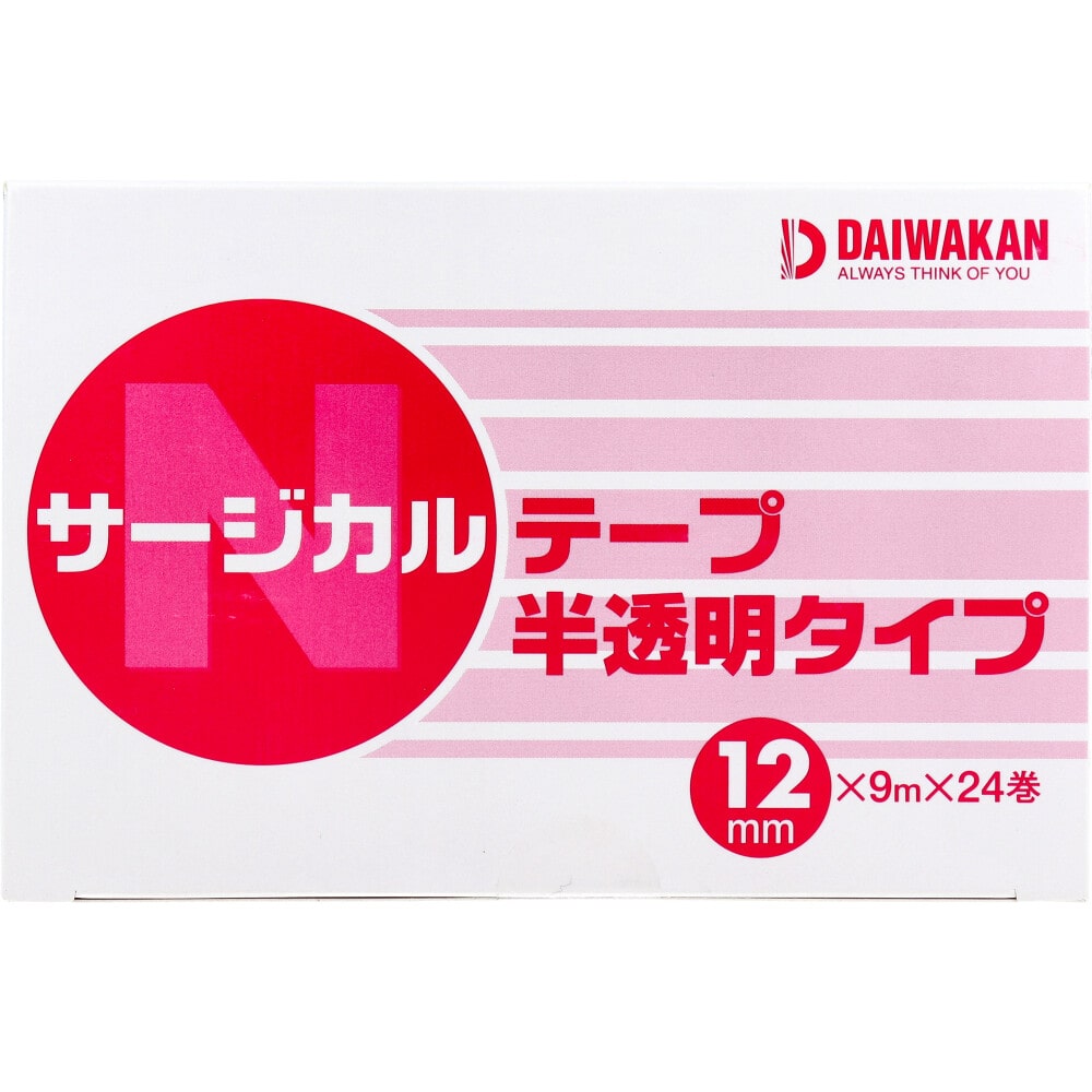 大和漢　サージカルテープ 半透明タイプ 12mm×9m×24巻入　1パック（ご注文単位1パック）【直送品】