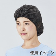 メディテックジャパン モブキャップ フリーサイズ CAP-001BL　ブラック 100枚/袋（ご注文単位10袋）【直送品】