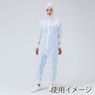 メディテックジャパン フード付ジャンプスーツ　リブ付 L FJSR-L　ホワイト 50枚/袋（ご注文単位1袋）【直送品】