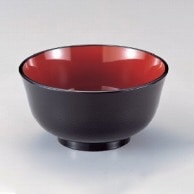 若泉漆器 6寸羽反型丼　黒刷毛目内朱  S-8-44 1個（ご注文単位1個）【直送品】