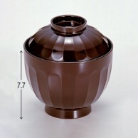 若泉漆器 3.2寸菊形小吸椀　溜  W-1-64 1個（ご注文単位1個）【直送品】