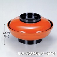 若泉漆器 新広輪丼　朱つば黒 小 W-2-57 1個（ご注文単位1個）【直送品】