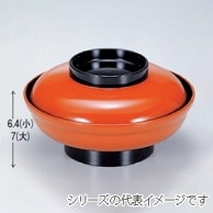 若泉漆器 新広輪丼　朱つば黒 大 W-2-59 1個（ご注文単位1個）【直送品】