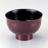 若泉漆器 羽反木目丼　溜  W-3-89 1個（ご注文単位1個）【直送品】