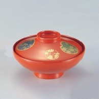 若泉漆器 4.5寸平富士椀　総洗朱花丸  W-5-41 1個（ご注文単位1個）【直送品】