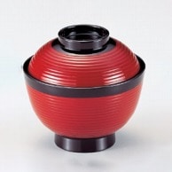 若泉漆器 3.6寸高千筋吸椀　紅帯黒  W-5-70 1個（ご注文単位1個）【直送品】