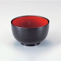 若泉漆器 4.5寸布目丼　黒内朱  W-6-37 1個（ご注文単位1個）【直送品】