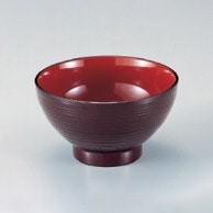 若泉漆器 5寸乱筋木目丼　溜内朱  W-6-50 1個（ご注文単位1個）【直送品】