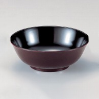 若泉漆器 6.5寸羽反木目丼　溜  W-6-53 1個（ご注文単位1個）【直送品】