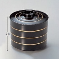 若泉漆器 富士段付飯器　黒金糸内黒塗 小 W-7-77 1個（ご注文単位1個）【直送品】