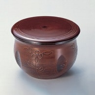 若泉漆器 花紋飯器　春慶木目内黒塗  W-7-88 1個（ご注文単位1個）【直送品】