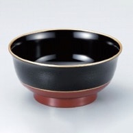 若泉漆器 5.3寸美里丼椀　刷毛目塗り分け天金  W-8-99 1個（ご注文単位1個）【直送品】