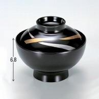 若泉漆器 花仙才椀　黒花帯  1-174-9 1個（ご注文単位1個）【直送品】