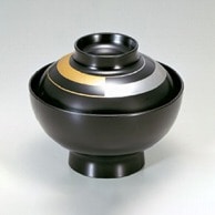 若泉漆器 花仙才椀　黒帯市松  1-174-11 1個（ご注文単位1個）【直送品】