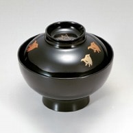 若泉漆器 花仙才椀　黒千鳥S・H塗  1-174-16 1個（ご注文単位1個）【直送品】