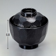 若泉漆器 3.2寸亀甲小吸椀　黒  1-178-1 1個（ご注文単位1個）【直送品】