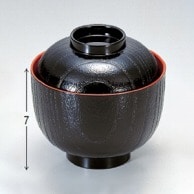 若泉漆器 桐木目小吸椀　黒内朱  1-178-16 1個（ご注文単位1個）【直送品】