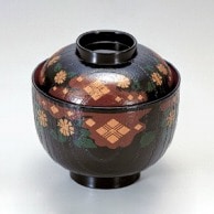 若泉漆器 桐木目小吸椀　黒に正方寺  1-178-19 1個（ご注文単位1個）【直送品】