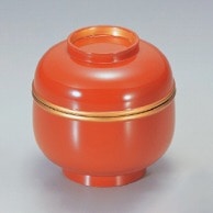 若泉漆器 鈴型小吸椀　朱帯金  1-180-11 1個（ご注文単位1個）【直送品】