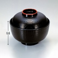 若泉漆器 4寸千筋ケヤキ吸椀　黒天朱  1-181-12 1個（ご注文単位1個）【直送品】