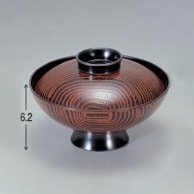 若泉漆器 4.5寸小槌吸椀　木目  1-184-6 1個（ご注文単位1個）【直送品】