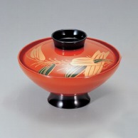 若泉漆器 丸駒型吸椀　青笹内朱  1-184-10 1個（ご注文単位1個）【直送品】