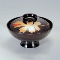 若泉漆器 4.5寸小槌吸椀　溜一枚菊　手描蒔絵  1-185-4 1個（ご注文単位1個）【直送品】